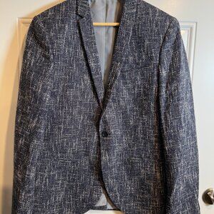 Noåk Navy Tweed Blazer Men's 40R